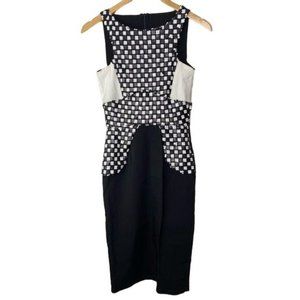 Tempest Ladies retro style dress sleeveless A-line black white sequins size 8